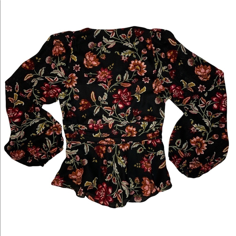 A.L.C. Logan Twist Knot Silk Floral Blouse Size‎ 6 - Picture 3 of 6